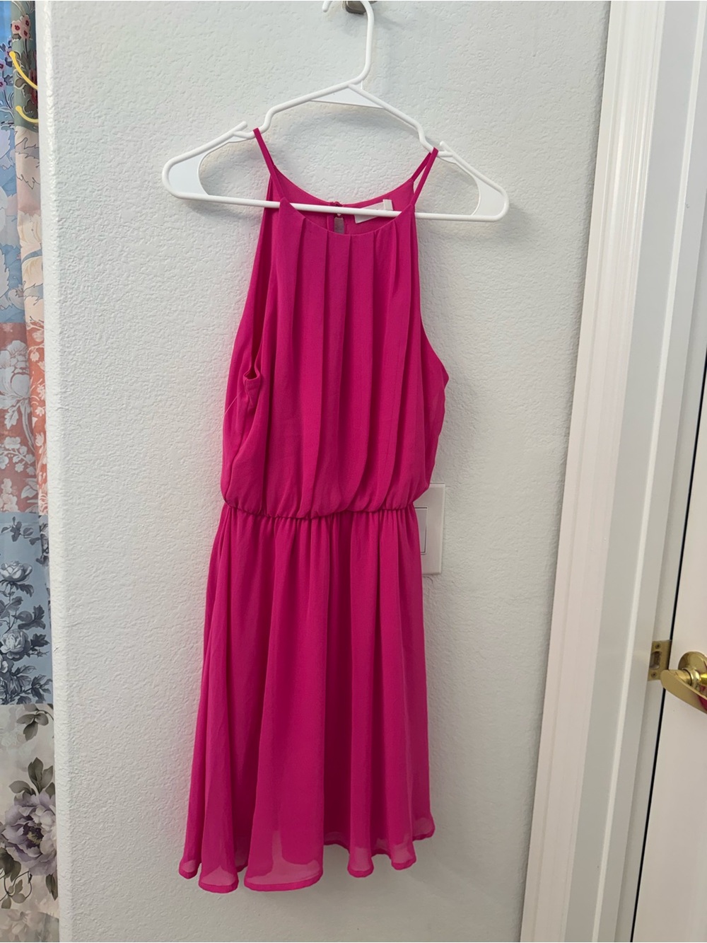 Lush Hot Pink Halter Mini Dress women’s Small